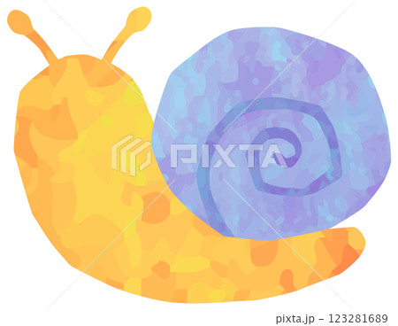 カタツムリのイラスト テクスチャ 紫 ベクター素材 123281689