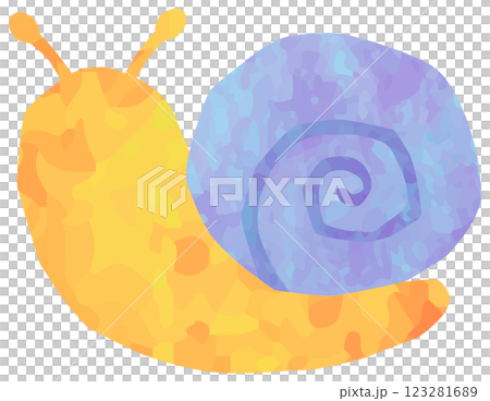 カタツムリのイラスト テクスチャ 紫 ベクター素材 123281689