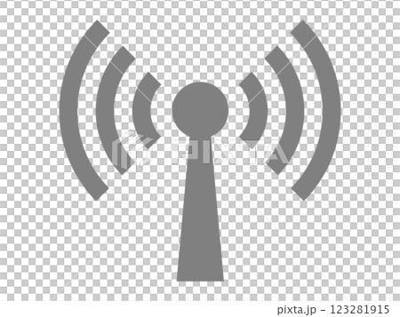 Radio wave icon (antenna/communication mark) 123281915