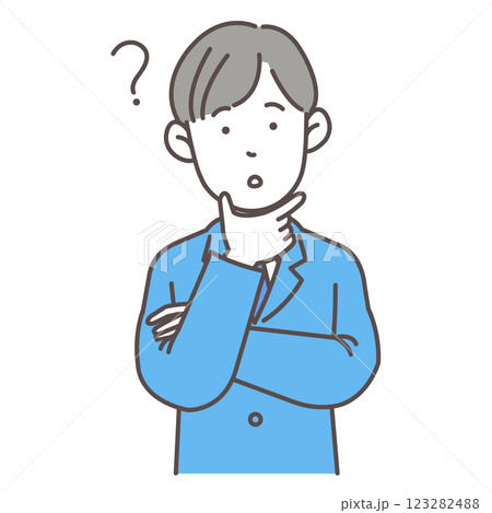 不思議な顔をしている会社員男性03 不思議な顔をしている会社員男性03 123282488