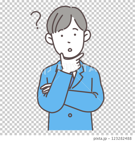 不思議な顔をしている会社員男性03 不思議な顔をしている会社員男性03 123282488