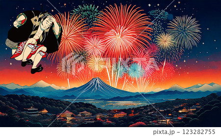 花火を見る人 123282755