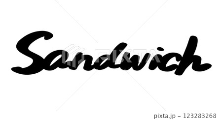 「Sandwich」の手書き文字　ベクターイラスト 123283268
