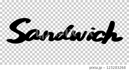 「Sandwich」の手書き文字　ベクターイラスト 123283268