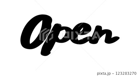 「Open」の手書き文字　ベクターイラスト 123283270