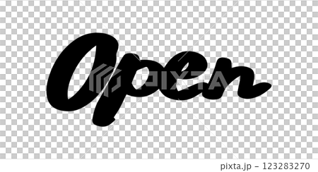 「Open」の手書き文字　ベクターイラスト 123283270