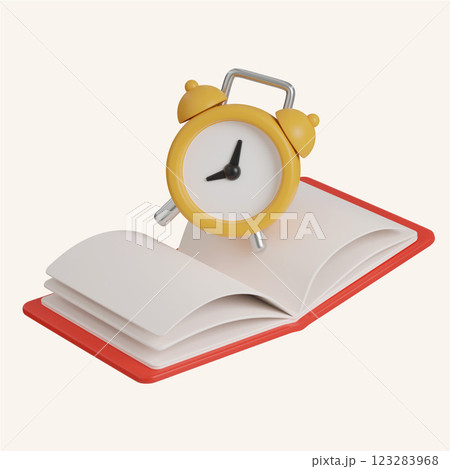 alarm clock read time icons. minimal 3D Illustration School Education. alarm clock read time icons. minimal 3D Illustration School Education. 123283968