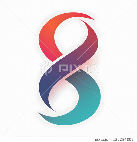 Colorful Infinity Symbol in Gradient Spiral Design 123284805