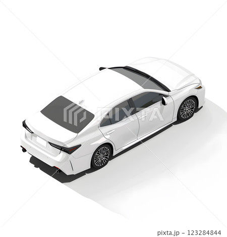 Sleek white sedan, modern car top view, automotive design illustration Sleek white sedan, modern car top view, automotive design illustration 123284844