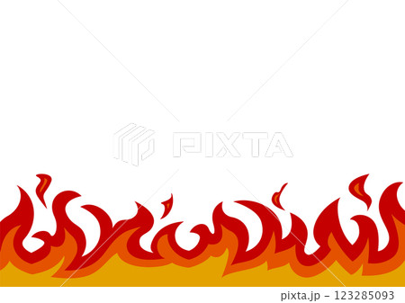 燃える火・炎の白背景ベクターイラスト　A4サイズ横 123285093