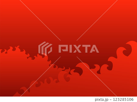 燃えさかる炎のグラデーション背景ベクターイラスト　A4サイズ横 123285106