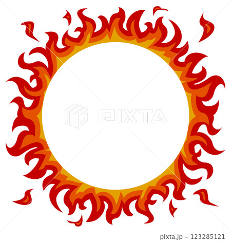 燃える火の輪のフレーム　ベクターイラスト 123285121