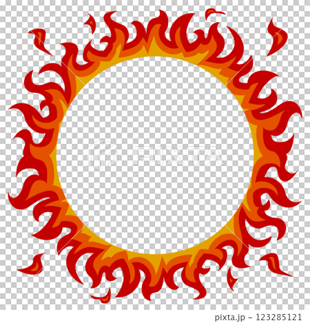 Burning fire ring frame vector illustration 123285121