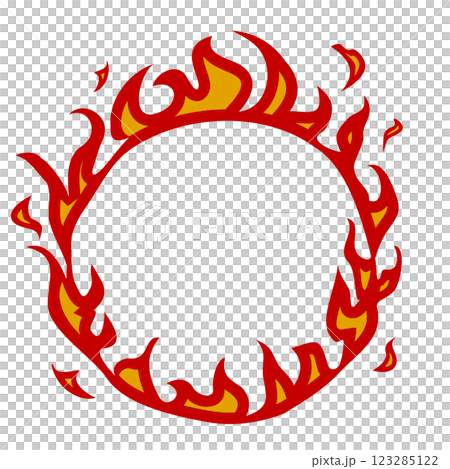 Burning fire ring frame vector illustration 123285122