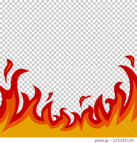 Burning fire and flames on a white background vector illustration square 123285126