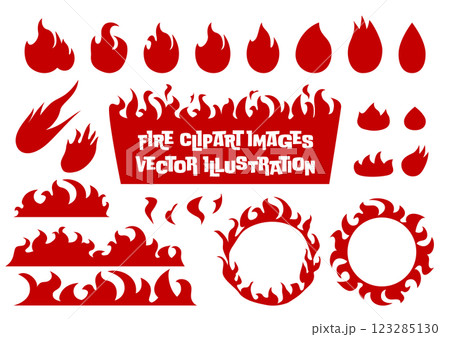 燃える炎・火のベクターイラストバリエーションセット 燃える炎・火のベクターイラストバリエーションセット 123285130