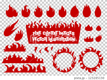 燃える炎・火のベクターイラストバリエーションセット 燃える炎・火のベクターイラストバリエーションセット 123285130