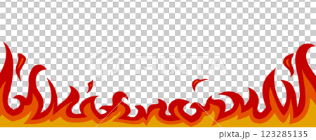 白色背景向量上燃燒的火焰和火焰水平圖 白色背景向量上燃燒的火焰和火焰水平圖 123285135