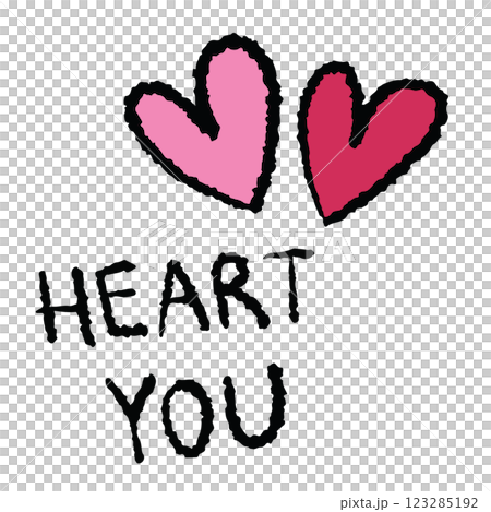 Hand drawn crayon Illustration of HEART YOU letters and pink hearts for Valentine's day, love sign, shirt print, cute patch, sticker, wedding card, brooch, text, message, font, typography, tattoo Hand drawn crayon Illustration of HEART YOU letters and pink hearts for Valentine's day, love sign, shirt print, cute patch, sticker, wedding card, brooch, text, message, font, typography, tattoo 123285192