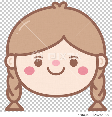Cute Little Girl Face Hand Drawn Element 123285299