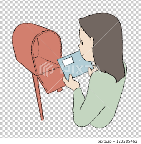 Woman receiving mail Woman receiving mail 123285462