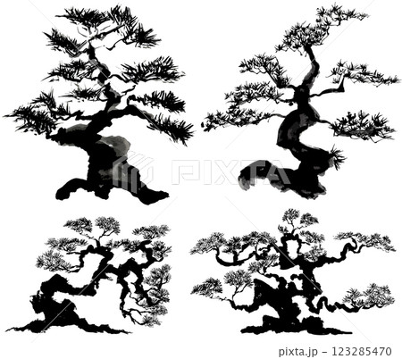 鉛筆手書き絵画盆栽の枝 鉛筆手書き絵画盆栽の枝 鉛筆手書き絵画盆栽