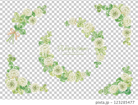 Watercolor clover frame set 123285477