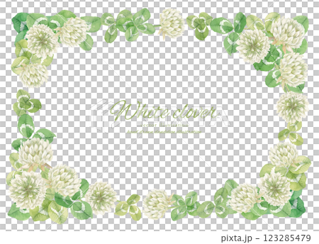 水彩三葉草框架 123285479