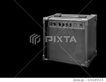 guitar amplifier on black background, with EQ for bass electric guitar guitar amplifier on black background, with EQ for bass electric guitar 123285513