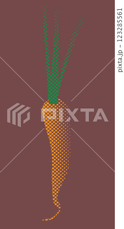 Carrot in pixel art style, retro style 123285561