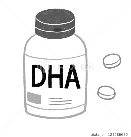DHAのサプリメント白黒 DHAのサプリメント白黒 123286686