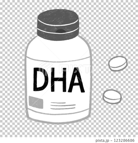DHAのサプリメント白黒 DHAのサプリメント白黒 123286686