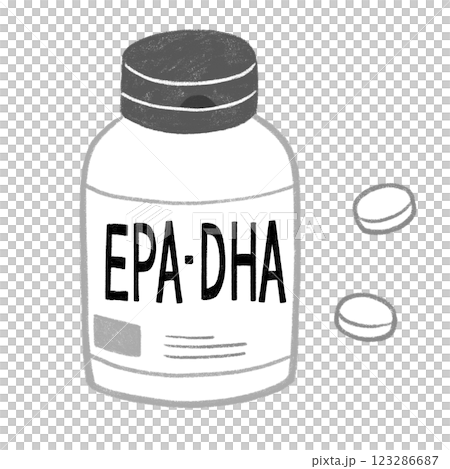 EPA and DHA supplements in black and white 123286687