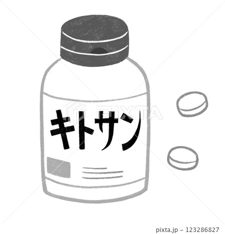キトサンのサプリメント白黒 123286827