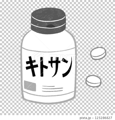 キトサンのサプリメント白黒 123286827