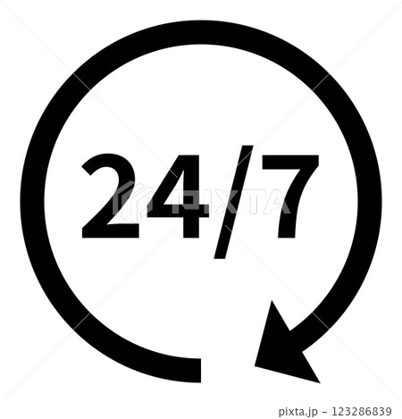 24/7のアイコン 24/7のアイコン 123286839