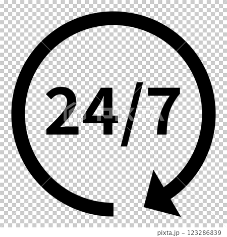 24/7のアイコン 24/7のアイコン 123286839