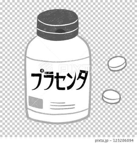 プラセンタのサプリメント白黒 123286894