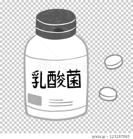 Lactic acid bacteria supplement black and white 123287085