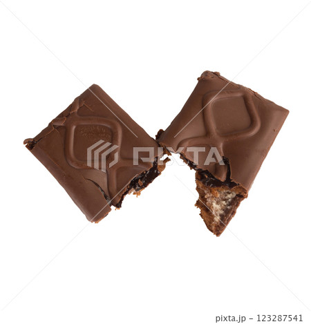 Chocolate bar isolated on white background 123287541