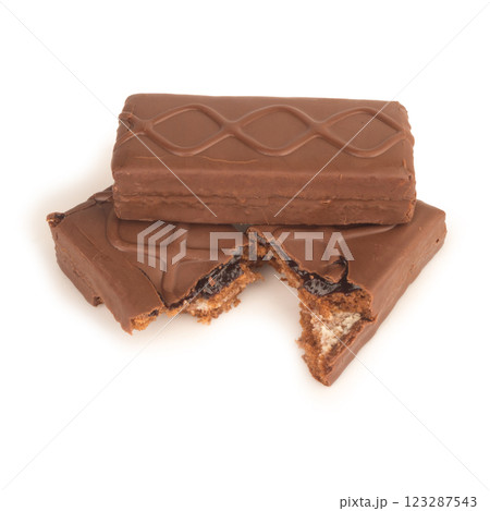 Chocolate bar isolated on white background Chocolate bar isolated on white background 123287543