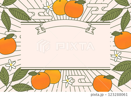 レトロなみかんの背景フレーム1 123288061