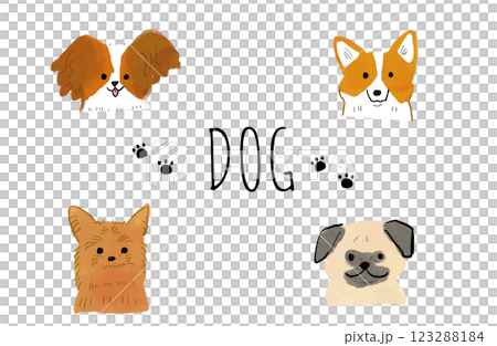 かわいい犬のセット 123288184