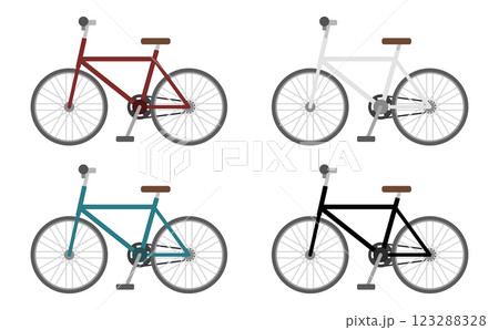 フラットイラスト:マウンテンバイクサイド フラットイラスト:マウンテンバイクサイド 123288328