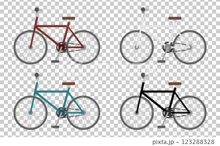フラットイラスト:マウンテンバイクサイド フラットイラスト:マウンテンバイクサイド 123288328