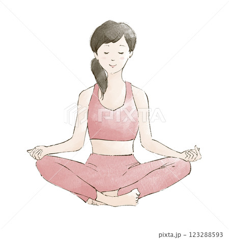 瞑想する女性 123288593