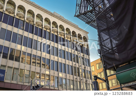 Architecture Reflected in Glass Facade of Commercial Building, Kichijo ji Dec 4 2024 123288683