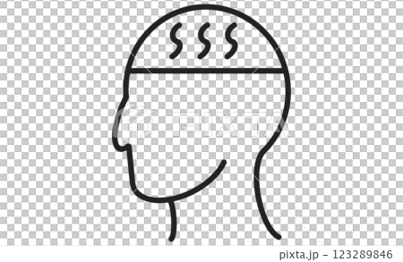 中暑的簡單線條圖標 中暑的簡單線條圖標 123289846