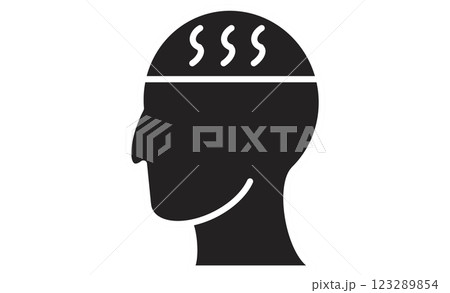 熱中症のシンプルな線画アイコン 熱中症のシンプルな線画アイコン 123289854