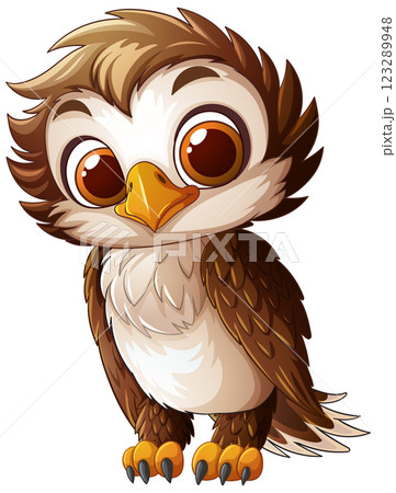 Adorable Baby Owl Illustration 123289948